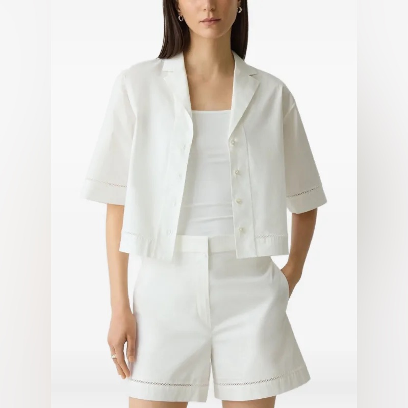 Theory Poplin Button-Down Shirt In White